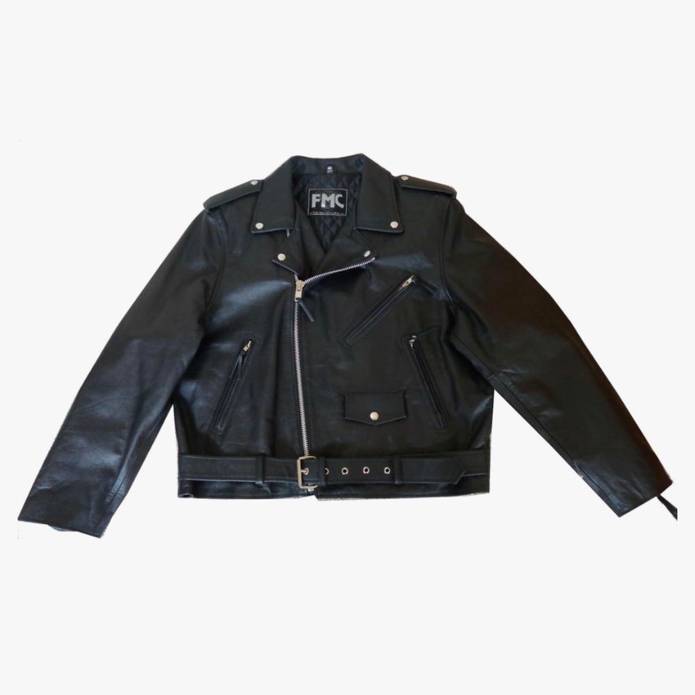 FMC Motor Cycle Jacket Black Leather